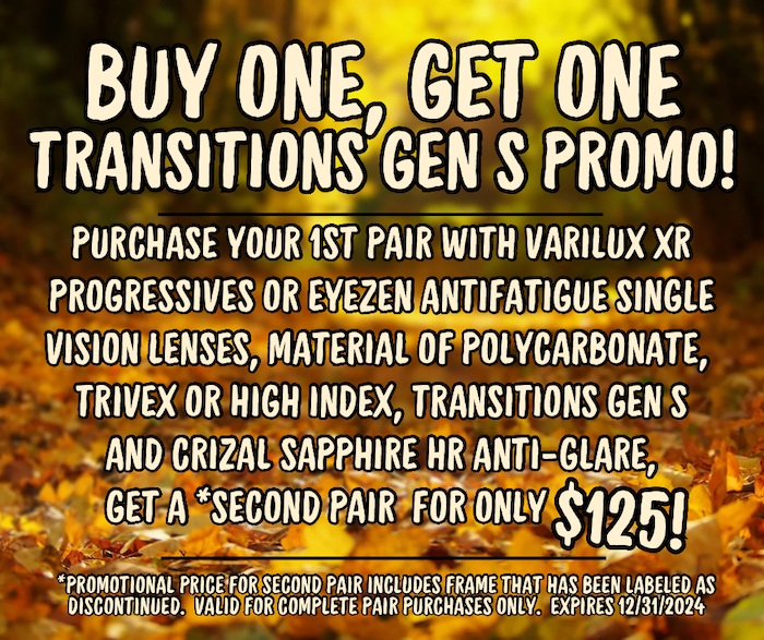 Buy One, Get One Transitions Gen S Promo!